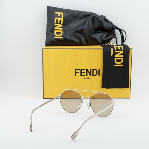 Fendi FE40060U 16G Round Sunglasses - Silver/Silver Mirror main image 7